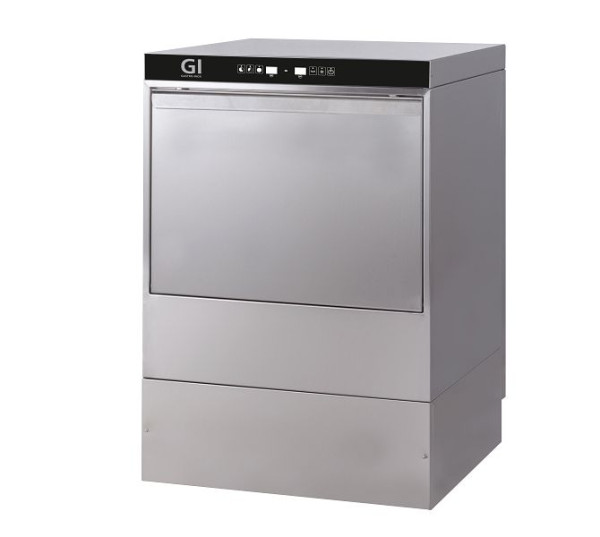 Lave-vaisselle numérique Gastro-Inox avec pompe et distributeur de savon, 50x50cm, 230V, acier inoxydable AISI 304, 400.107