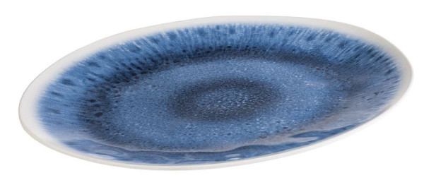 Plateau APS -BLUE OCEAN-, 48 x 35,5 cm, hauteur : 3 cm, mélamine, intérieur : décor, bleu, extérieur : blanc, 84676