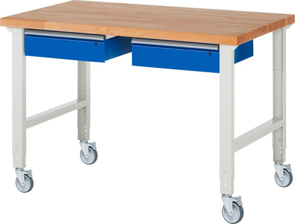 Etabli mobile RAU (réglable en hauteur) 7002A1, 1500x900x950-1000mm, 4 roulettes pivotantes, 05-7002A1-159B4H4.11