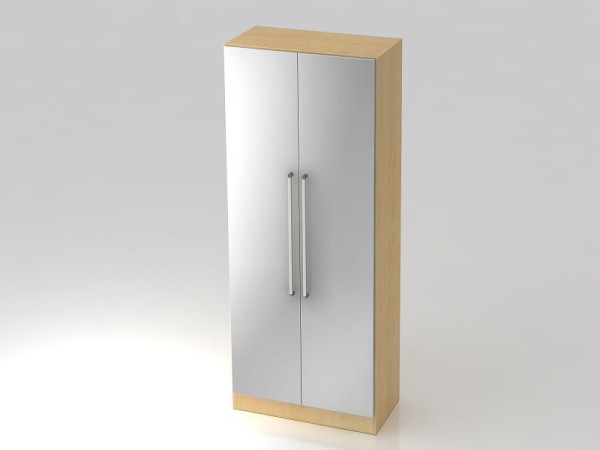 Armoire Hammerbacher 5OH avec panneau de base, poignée chromée érable/argent, 80x42x200,4 cm (LxPxH), V7100/3/S/CE