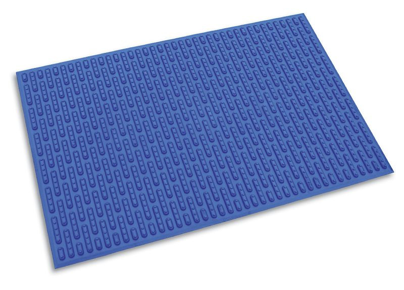 Tapis de soudage anti-fatigue pour salle blanche Ergomat Softline bleu, longueur 60 cm, largeur 60 cm, SL6060-BLU