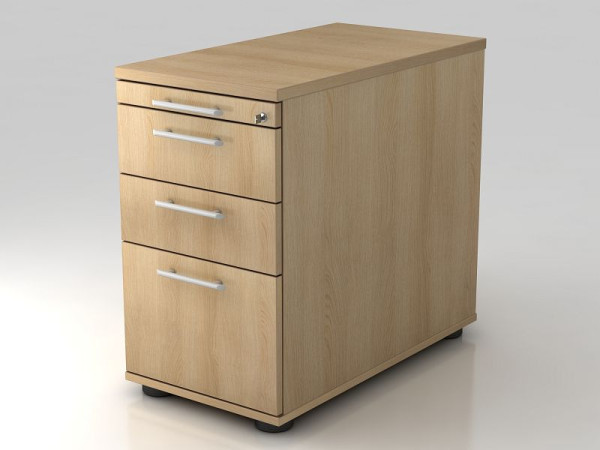 Conteneur sur pied Hammerbacher 80cm, 2 tiroirs, 1 HR, serrure, poignée garde-corps en chêne, 42,8x72-76x80 cm, 1/3/3/6 HE, VSC40/E/E/RE