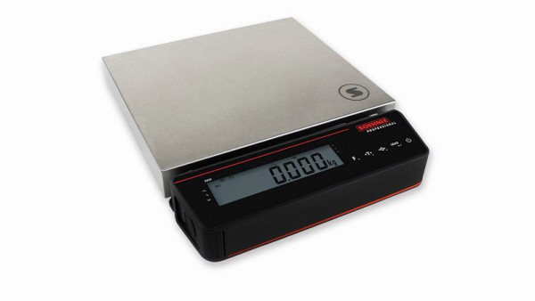 Balance compacte Soehnle, haute résolution, revêtement par poudre, charge maximale : 32 kg, incrément de chiffres : 1 g, 310 x 275 mm, IP42, 9150.04.040