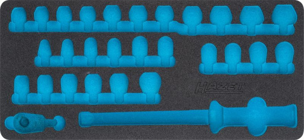 Insert en mousse souple à 2 composants Hazet, insert en mousse souple à 2 composants vide pour 6290-1 CT/29 dimensions / longueur : 435 mm x 205 mm, 163-420L