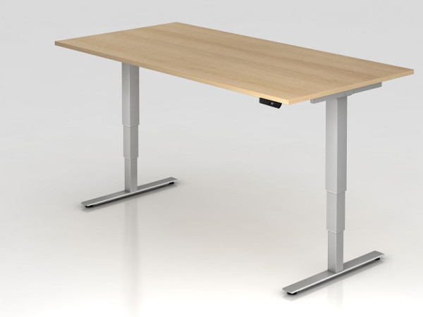 Bureau assis-debout Hammerbacher électrique 200x100cm chêne, hauteur de travail 63,5 -128,5 cm, VXDSM2E/E/S