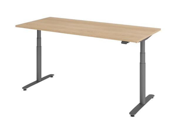Hammerbacher bureau assis-debout électrique 180x80cm chêne/graphite, VXDLR19/E/G