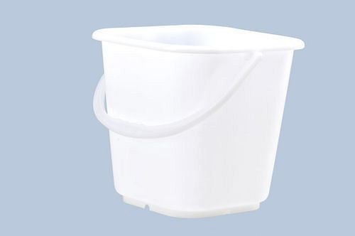 Seau industriel DENIOS en plastique, volume 14 l, carré, avec bec verseur, adapté aux aliments, lot de 6, 308418