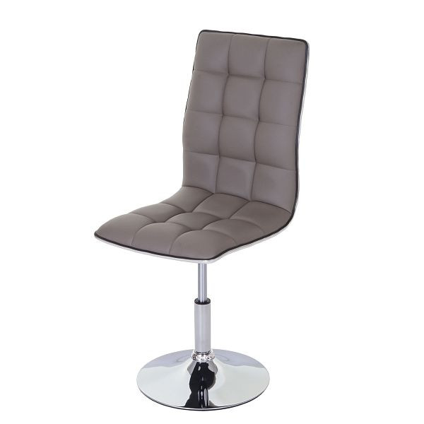 Chaise de salle à manger Mendler HWC-C41, chaise de cuisine, pivotante réglable en hauteur, simili cuir, gris taupe, 74276