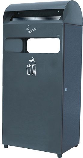 Poubelle Orgavente avec cendrier, HxLxP 990x480x250 mm, 48 / 4,7 litres, AT-0234-DGRY