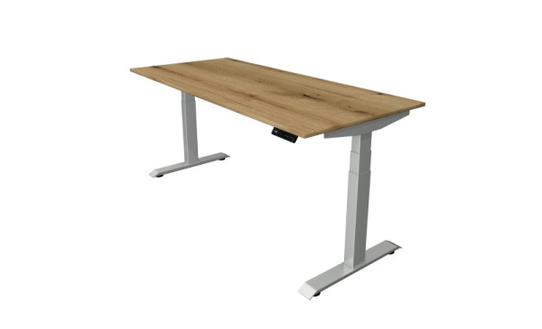 Table assis-debout Kerkmann L 1800 x P 800 mm, réglable en hauteur électriquement de 640 à 1290 mm, chêne, 10040755