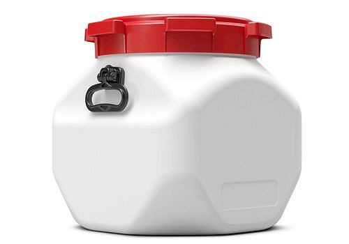Fût à col large DENIOS en polyéthylène (PE), carré, 40 litres, 265-661