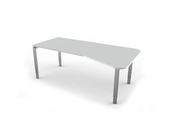 Bureau Kerkmann, L 1600 x P 800 x H 680-820 mm avec table d'extension, forme 5, coloris : graphite, 11414512