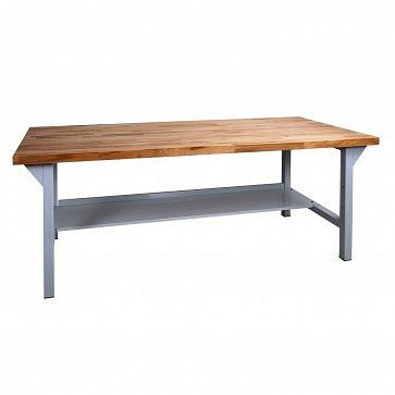 Etabli ADB PROFI 2000, plateau en hêtre : épaisseur 50 mm, dimensions HxLxP : 850x2000x750 mm, couleur : gris, RAL 7035, 42540