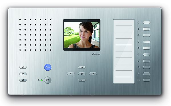 Interphone vidéo intérieur TCS pour appels mains libres série Carus ADAPTO + 10 boutons, montage en saillie argent, CAI2200-0150