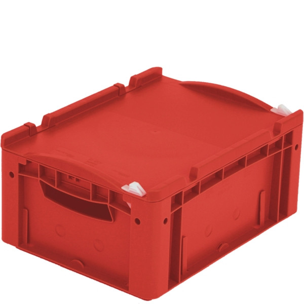 BITO Euro bac gerbable XL couvercle/patte /XL 43171ASDV 400x300x170 rouge, fermeture couvercle, C0292-0110