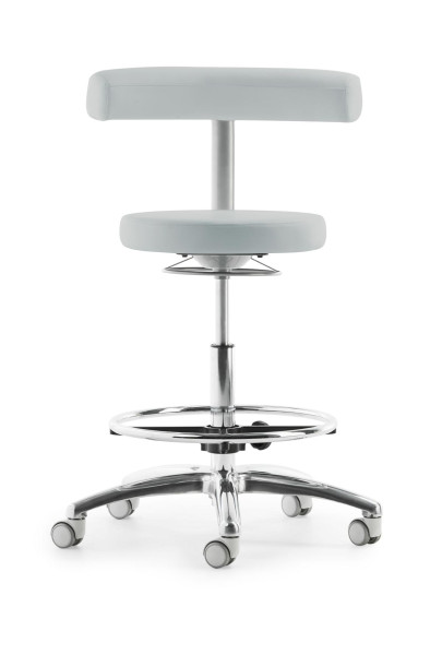Mayer Sitzmöbel chaise pivotante fonctionnelle avec levage extra haut, structure gris clair et base en aluminium poli, gris cristal, 1281_GPOL_30584