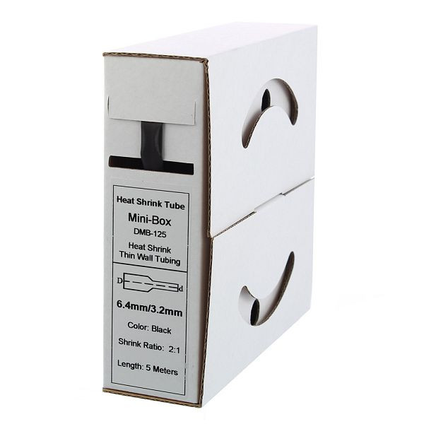 Gaine thermorétractable Offgridtec 5m 6,4mm>3,2mm noir, 7-01-000575