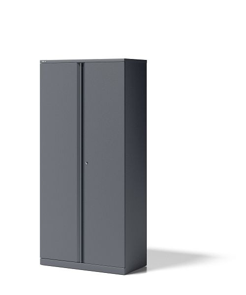 Armoire à portes battantes Bisley Essentials, avec 4 étagères pour 5 hauteurs de dossiers, gris anthracite, YECB09194S634