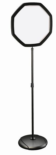 Bi-Office Panneau octogonal autoportant, réglable en hauteur en continu, noir, 160x40cm, SIG08070101