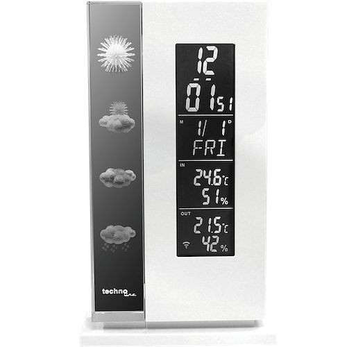 Station météo Technoline, horloge à quartz, dimensions : 110 x 190 x 42 mm, WS 6600