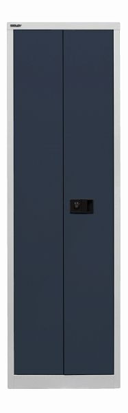 Armoire universelle à portes battantes Bisley, 4 étagères, 5 OH, corps gris clair, façades gris anthracite, E782A04B6525