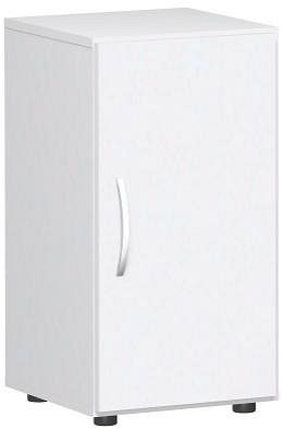 armoire à double porte geramöbel avec pieds, poignée gauche ou droite, amortisseur de porte inclus, non verrouillable, 400x420x752, blanc/blanc, S-342100-WW