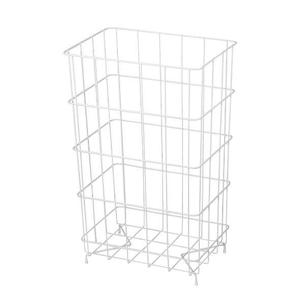 Corbeille Air Wolf d'un volume de 60 litres, série Omicron II, H x L x P : 630 x 400 x 275 mm, acier blanc, 35-764
