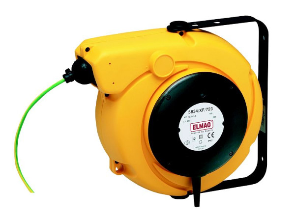 ELMAG Enrouleur de câble automatique pour mise à la terre ZECA, 5834/XF, 12, 5+1,5 mètres, 1x6mm², 44280