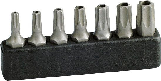 Jeu d'embouts Projahn 1/4" L25 mm TX avec alésage T10 - T40 7 pièces, 2758