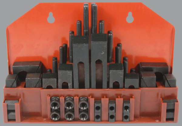 Gamme d'outils de serrage ELMAG De Luxe, 58 pièces, M8, rainures en T de 10 mm, 88099