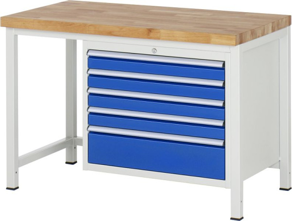 Etabli RAU série 8000 - modèle 8268, L1250 x P700 x H840 mm, base système L1245 x P650 x H800 mm, 03-8268A1-127B4S.11
