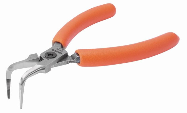 Pince à bec effilé de précision Bahco, pointe courbée à 90°, mors striés, poignées en PVC, 125 mm, C3790