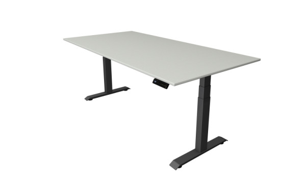 Table assis/debout Kerkmann Move 4, L 2000 x P 1000 mm, réglable en hauteur électriquement de 640 à 1290 mm, gris clair, 10080911