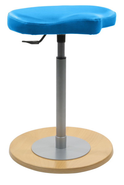 Tabouret pendulaire Mayer Sitzmöbel avec assise ergonomique, socle en hêtre naturel laqué, bleu caraïbe, 1168_N_30565
