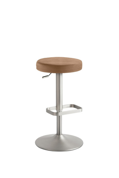 Mayer Sitzmöbel , structure chromée mate, assise rembourrée, marron clair, 1200_04_30485