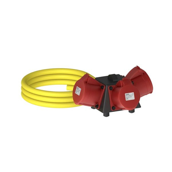 ELSPRO Vollgummi-Sicherheitsverteiler Baureihe CELLE, Zuleitung: 3 m CEE 400 V 32 A, Ausgang: 3 CEE 400 V 32 A, 1003304