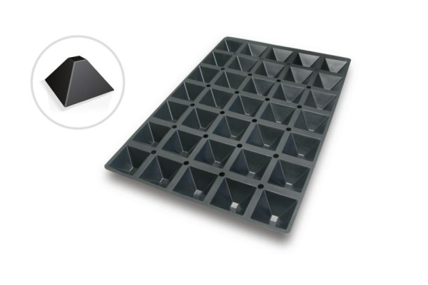 Moule à pâtisserie Schneider en pyramide en silicone, 40x 60 cm, Ø 65x65 mm, hauteur 35 mm, 115305