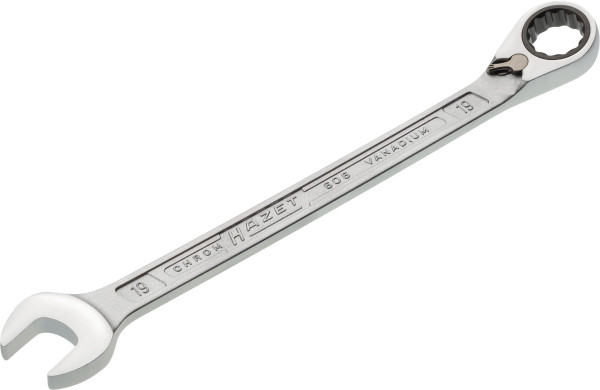 Clé mixte à cliquet Hazet, profil de traction double hexagonal externe, 19 mm, 606-19