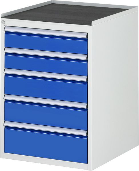 Armoire à tiroirs RAU série 7000, L580 x P650 x H825 mm, support métallique, hauteur 25 mm, tiroirs : 2xH120, 2xH150, 1xH180 mm, 13-L5.11A-MT.11