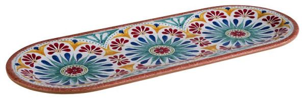 Assiette APS -ARABESQUE-, 38 x 15,5 cm, hauteur : 2 cm, mélamine, intérieur : décor, extérieur : aspect terre cuite, 84686
