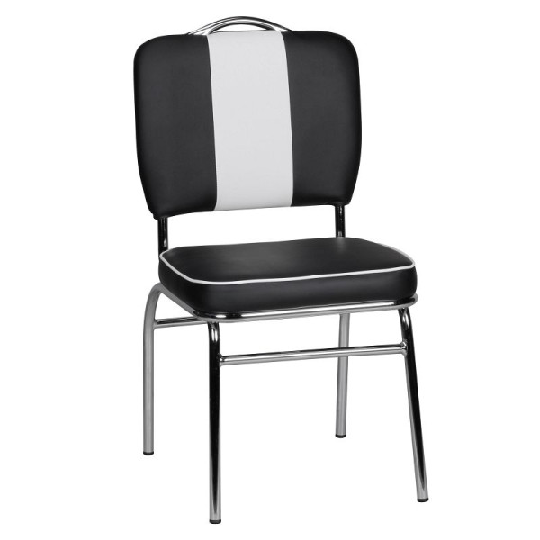 Wohnling chaise de salle à manger Elvis American Diner années 50 rétro noir blanc, WL1.716
