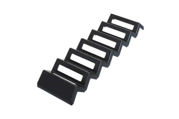 Présentoir à snacks Schneider - forme de vague avec ouverture, matériau : ABS, 560x45x168mm, noir, 227650