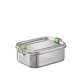 Boîte à lunch APS, 18,5 x 13,5 cm, hauteur : 6,5 cm, inox 18/8, intérieur poli, extérieur mat, 66900