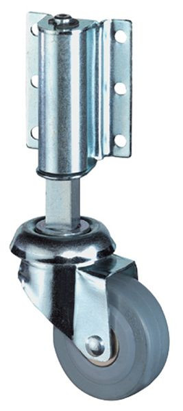 Roulette pivotante pour échelle BS, largeur de roue 18 mm, roue Ø 50 mm, capacité de charge 40 kg, pack : 2 pièces, E30.051