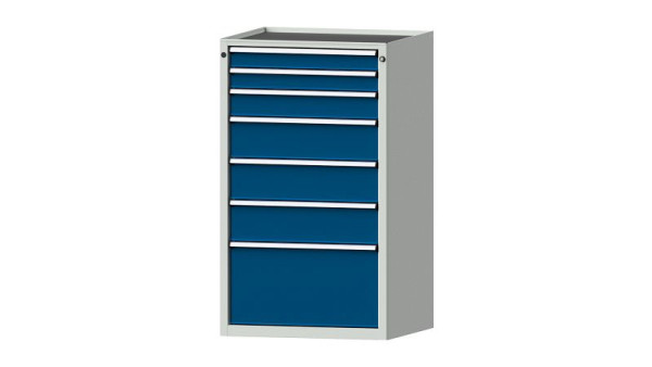Armoire à tiroirs pour établis ANKE, modèle 4009 V, 760 x 675 x 1280 mm, RAL 7035/5010, baignoire, 611.116