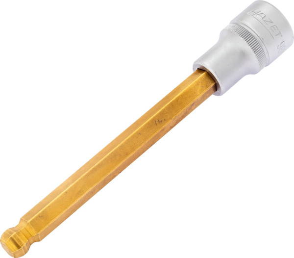 Douille tournevis Hazet, carré creux 12,5 mm, profil à six pans creux, 10 mm, version longue avec tête sphérique, 986KK-10