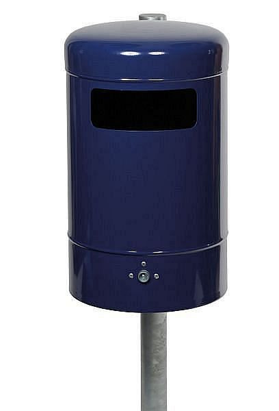 Conteneur à déchets rond Renner d'environ 50 L, avec vidage par le bas, galvanisé à chaud et revêtement par poudre, vert mousse, 7022-00PB 6005