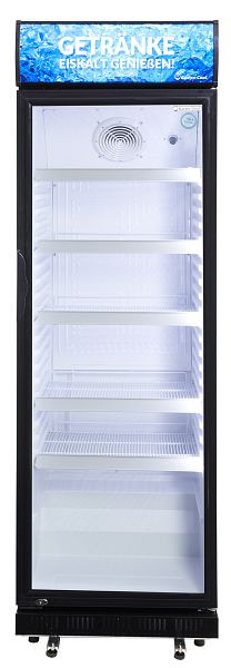 Réfrigérateur promotionnel Gastro-Cool avec présentoir - noir/blanc - GCDC400, 114101