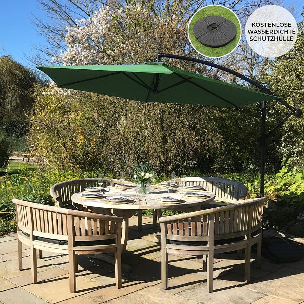 Parasol Monster avec base en forme d'éventail, vert, 28125