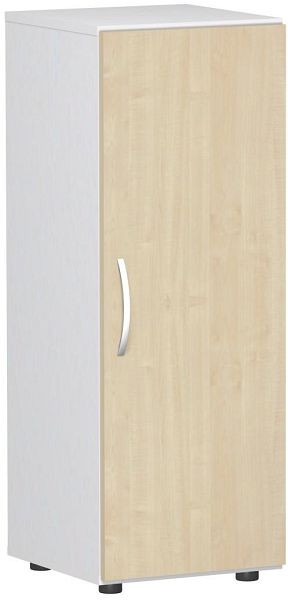 geramöbel armoire à double porte avec pieds, poignée gauche ou droite, amortisseur de porte inclus, non verrouillable, 400x420x1104, érable/blanc, S-343102-AW